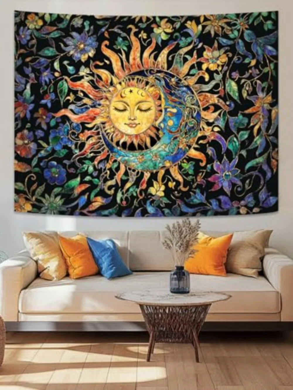 BRAND NEW Sun and Moon Tapestry for Bedroom 48 x 36 Inch